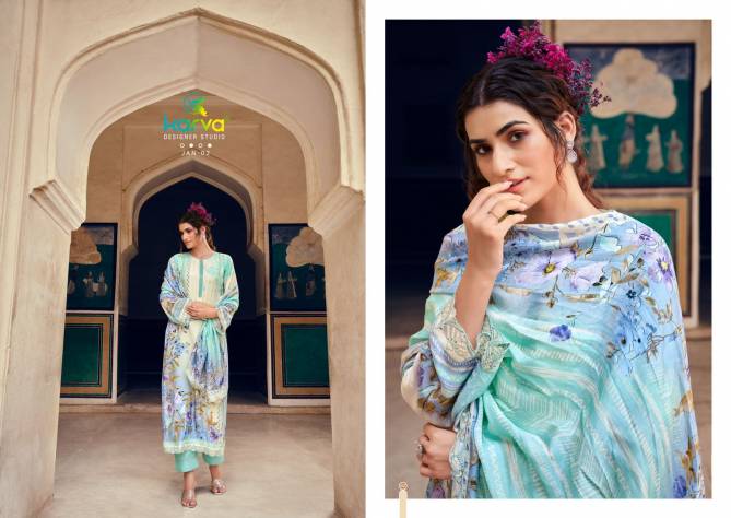 Jannat By Karva designer Viscose Muslin Digital Printed Dress Material Wholesale Shop In Surat